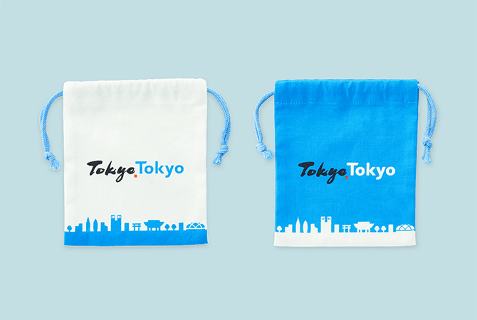 巾着（白）　/　巾着（ブルー） イメージ 1