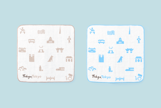 Tokyo Tokyo Towel handkerchief (Blue or Gray) イメージ 1