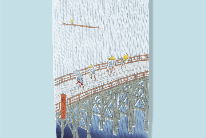 ART FRAME & ART TENUGUI（“Kabuki Costume-MICHITOSE (plum)”,“Rooster & Hanging ornament”,“KABUKI”, “Dream of Mom-and-Pop Candy Store”, “Summer in Japan”,“Carp Ascending a Waterfall”,“Ukiyoe – Sudden Evening Shower over Ohashi Bridge, Atake”, “Ebisu holding a sea bream”, “Maiko”, “Ukiyoe- Plum Estate, Kameido”） イメージ 10