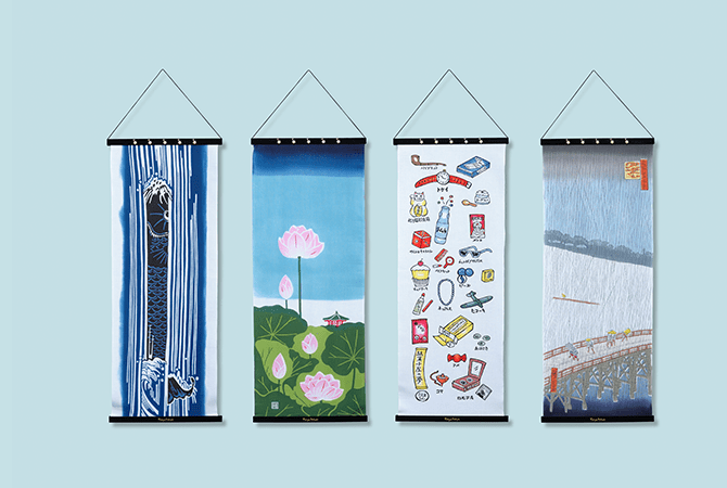 ART FRAME & ART TENUGUI（“Kabuki Costume-MICHITOSE (plum)”,“Rooster & Hanging ornament”,“KABUKI”, “Dream of Mom-and-Pop Candy Store”, “Summer in Japan”,“Carp Ascending a Waterfall”,“Ukiyoe – Sudden Evening Shower over Ohashi Bridge, Atake”, “Ebisu holding a sea bream”, “Maiko”, “Ukiyoe- Plum Estate, Kameido”） イメージ 11