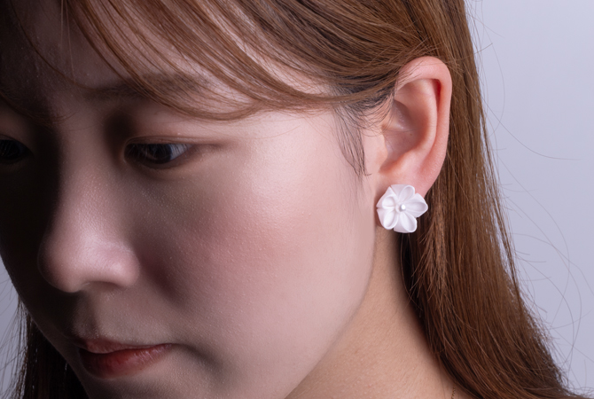 つまみ細工ピアス・千里花(せりか) イメージ 5